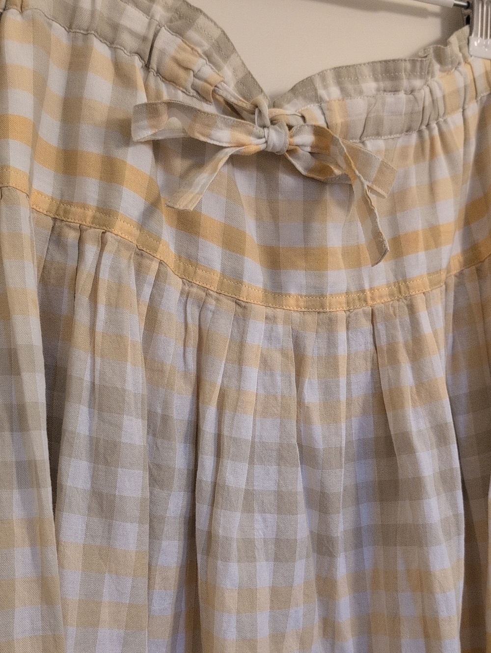 Madewell Tie-Front Paperbag Midi Skirt in Ombré Gingham - Picture 3 of 8